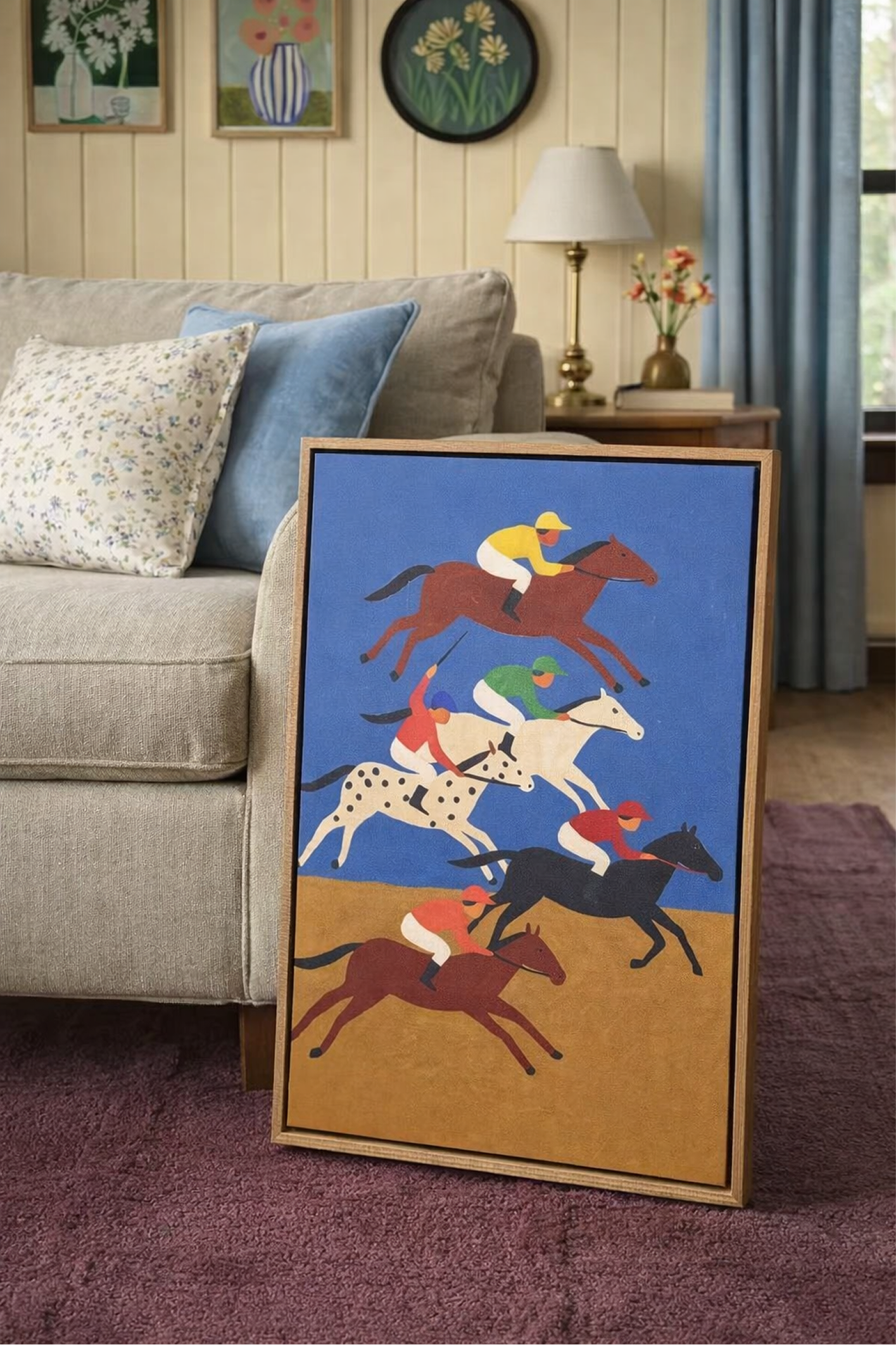 Horse Race - Frame Wrapped Canvas - Art