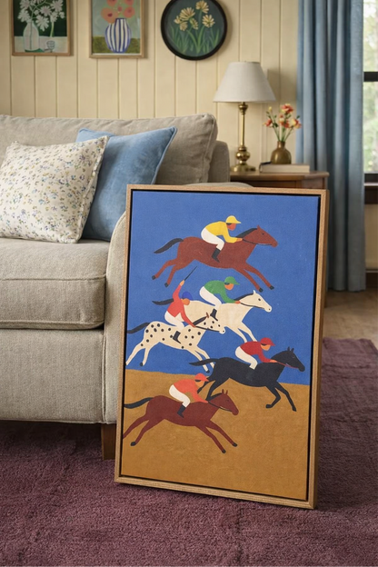 Horse Race - Frame Wrapped Canvas - Art