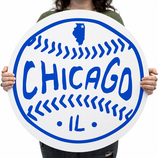 Chicago Baseball Wood Wall Art
