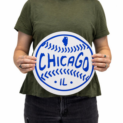 Chicago Baseball Wood Wall Art