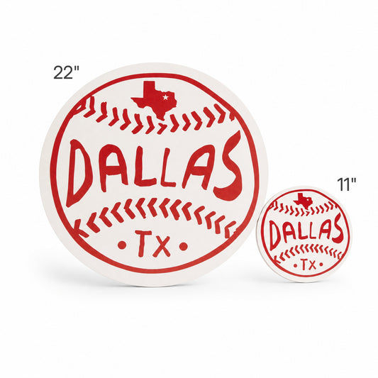 Dallas Baseball Wood Wall Art