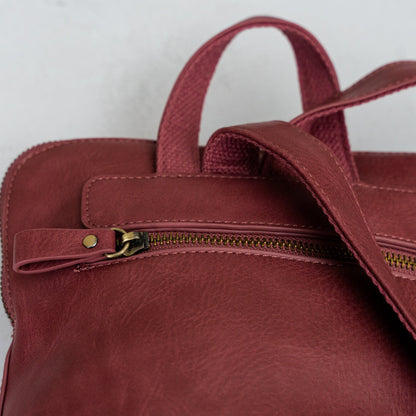 Dusty Raspberry Leather Backpack