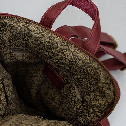 Dusty Raspberry Leather Backpack