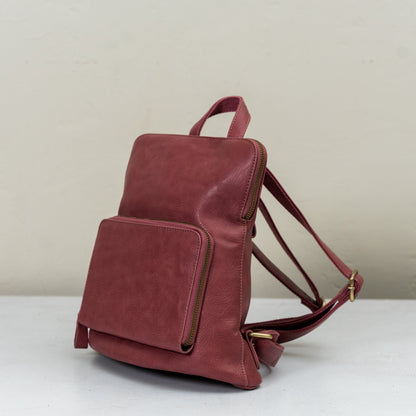 Dusty Raspberry Leather Backpack