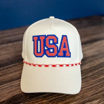 USA Gingham Rope Hat