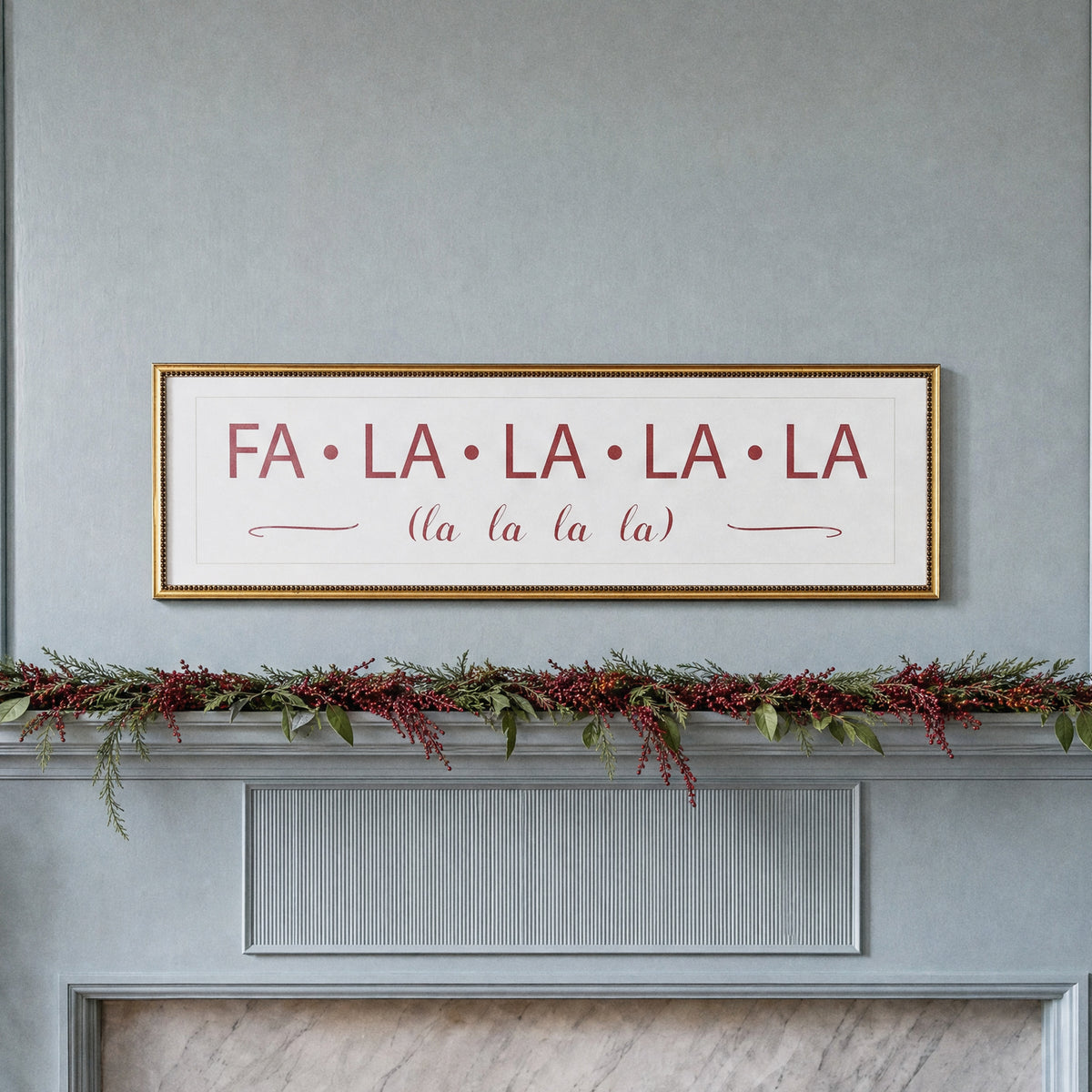 Fa-La-La-La-La framed art, Urban Gold Leaf frame, L, detail photo