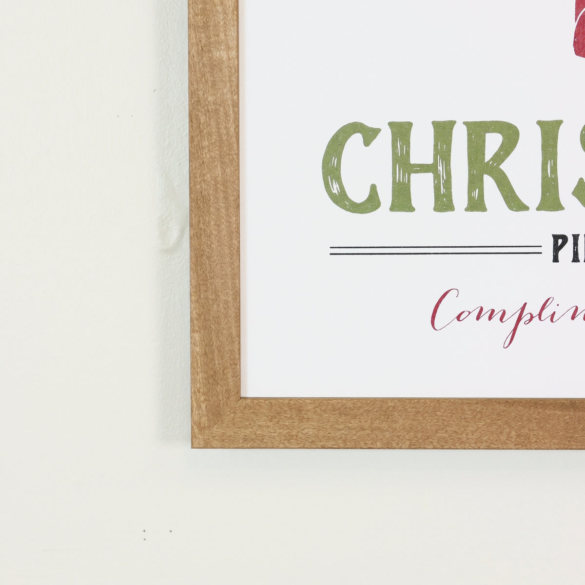 Farm Fresh Christmas Trees framed art, Almond frame, M, frame close-up