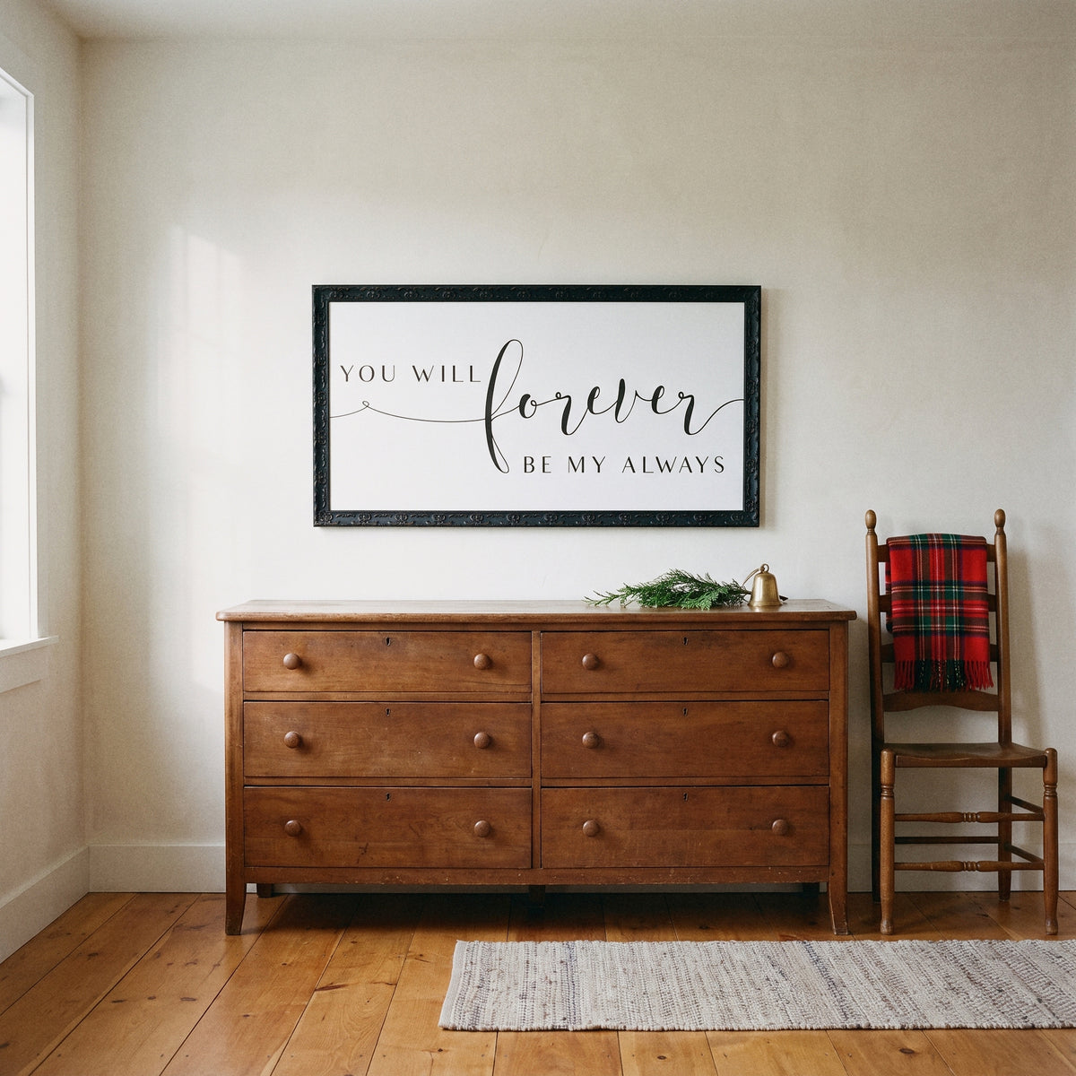 Forever Be My Always framed art, Country Rustic Black frame, XL, lifestyle photo