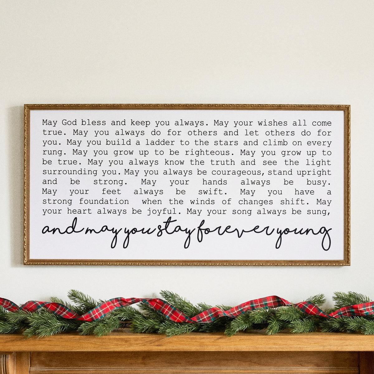 Forever Young framed art, Frosted Gold frame, XL, detail photo