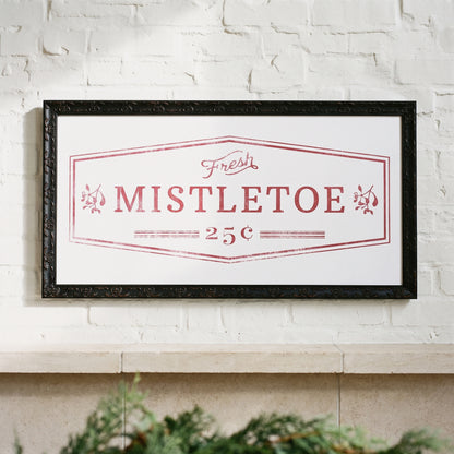 Fresh Mistletoe framed art, Country Rustic Black frame, XL, detail photo