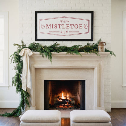 Fresh Mistletoe framed art, Country Rustic Black frame, XL, lifestyle photo