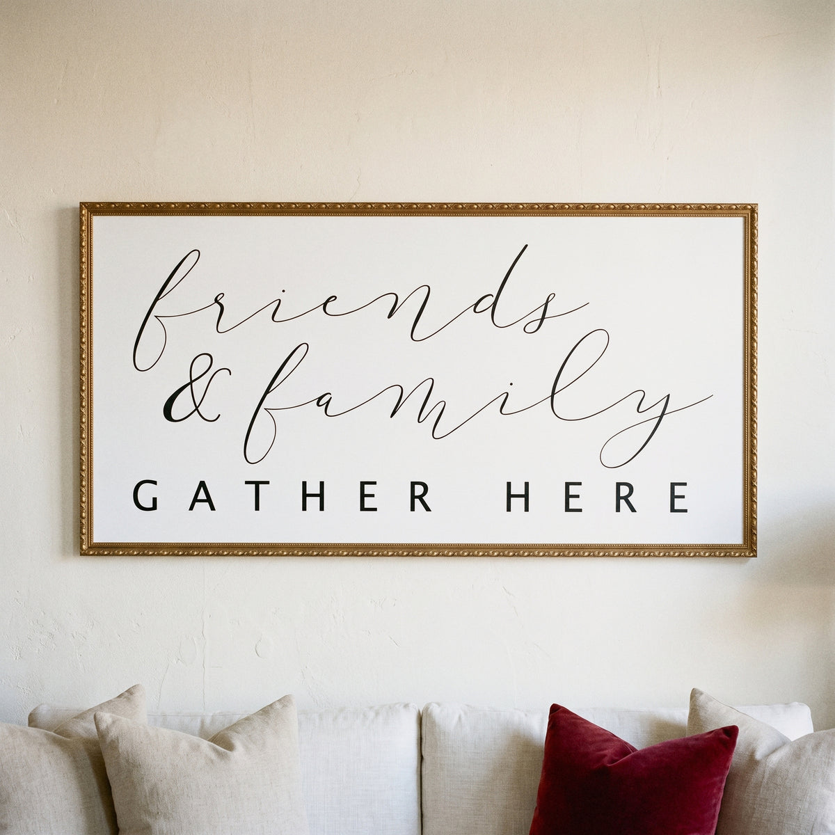 Friends & Family framed art, Frosted Gold frame, XL, detail photo