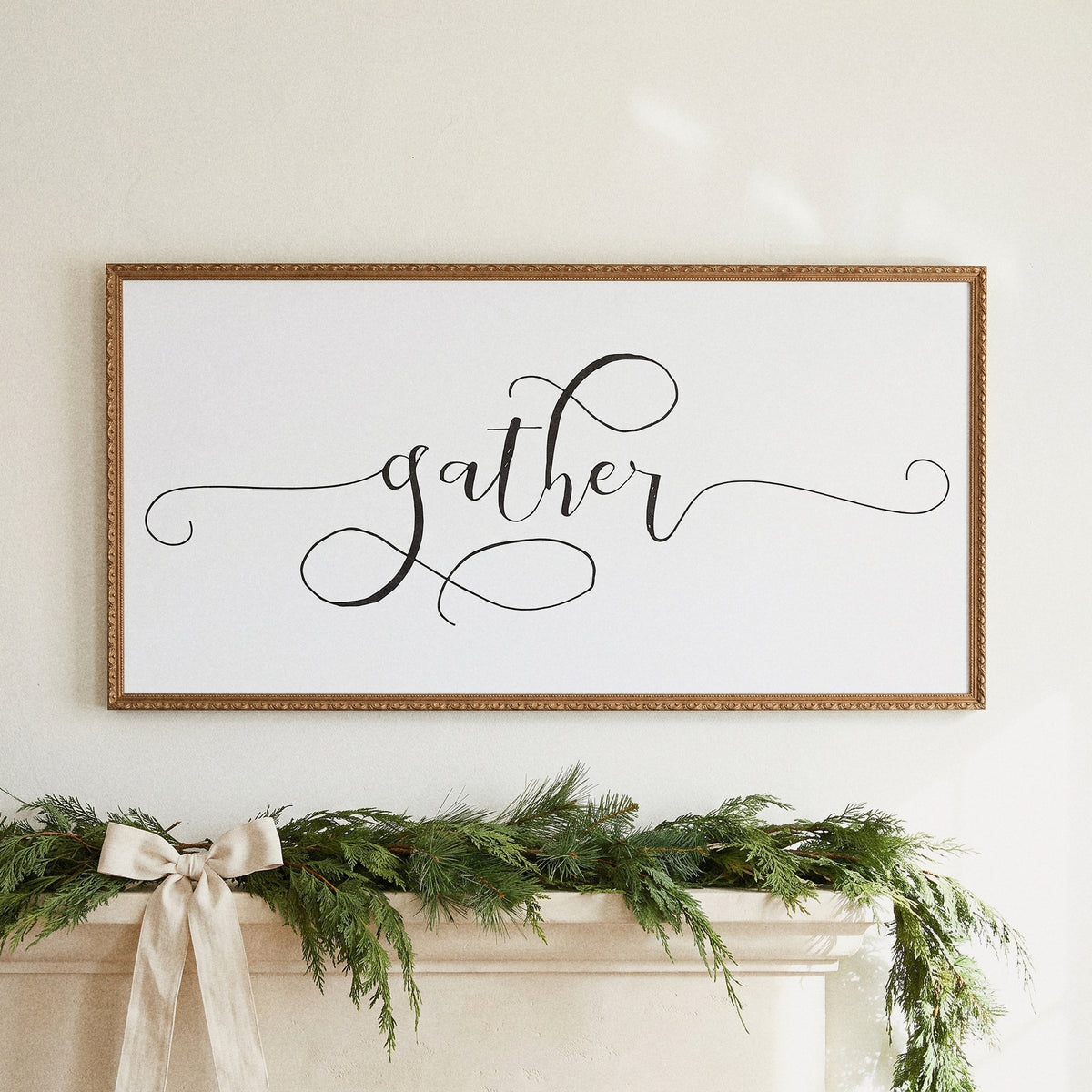 Gather framed art, Frosted Gold frame, XL, detail photo