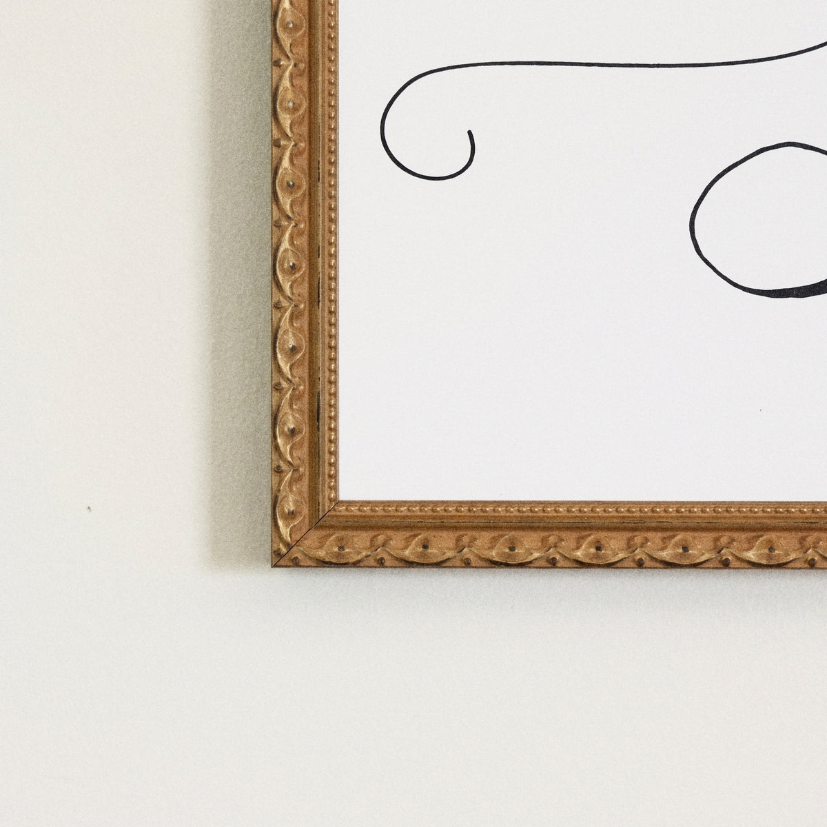 Gather framed art, Frosted Gold frame, XL, frame close-up
