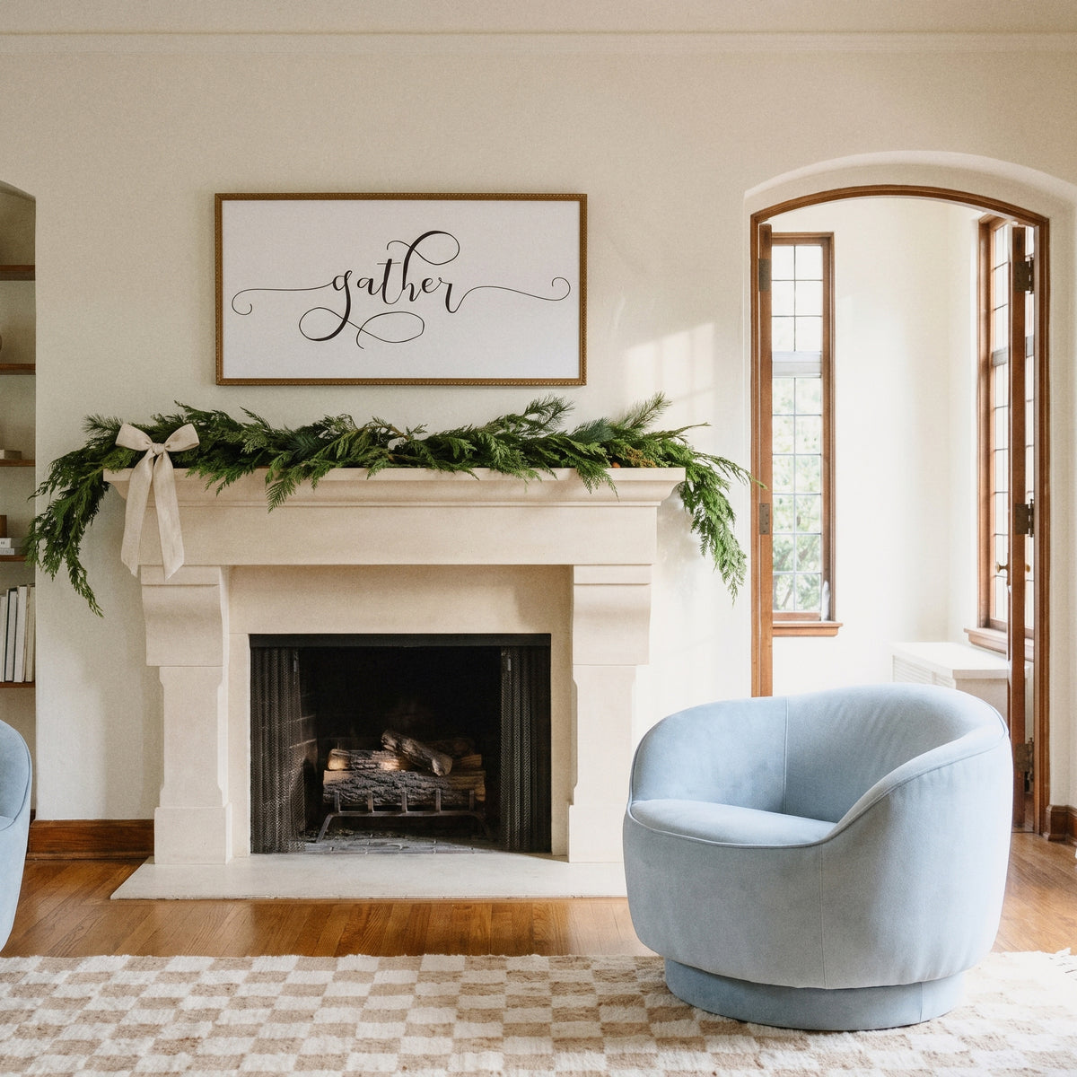 Gather framed art, Frosted Gold frame, XL, lifestyle photo
