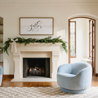 Gather framed art, Frosted Gold frame, XL, lifestyle photo