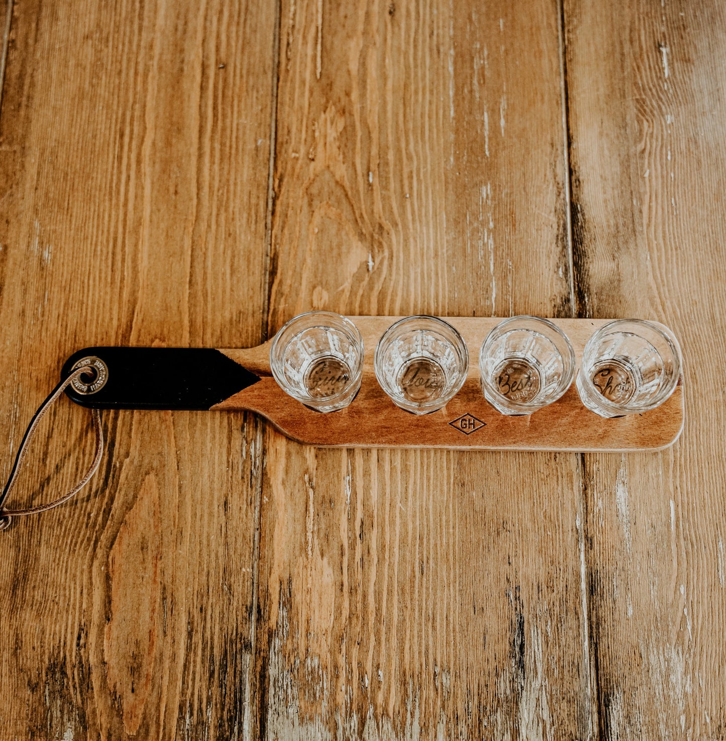 Serving Paddle & Shot Glasses