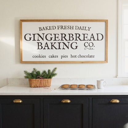 Gingerbread framed art, Almond frame, XL, styled room photo
