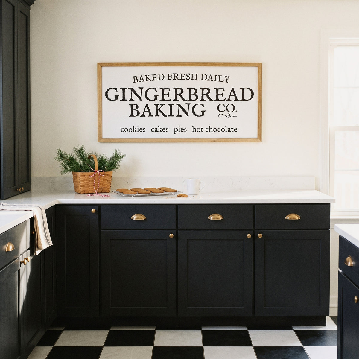 Gingerbread framed art, Almond frame, XL, lifestyle photo