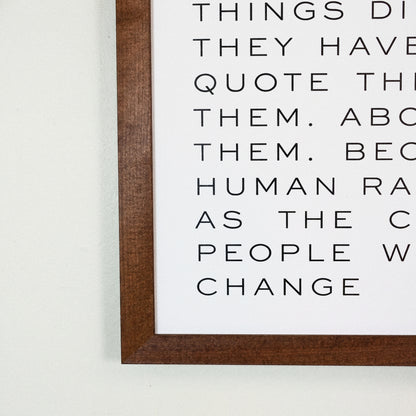 Crazy Ones framed art, Stain frame, XL, frame close-up