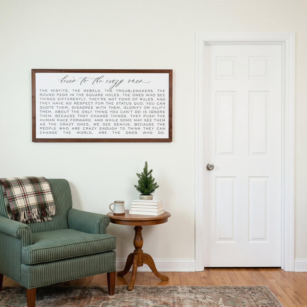 Crazy Ones framed art, Stain frame, XL, lifestyle photo