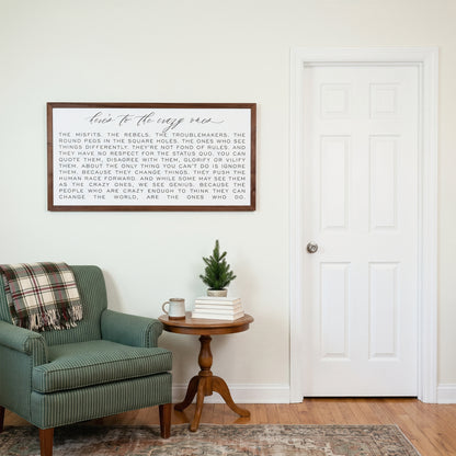 Crazy Ones framed art, Stain frame, XL, lifestyle photo