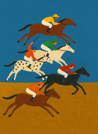 Horse Race - Frame Wrapped Canvas - Art