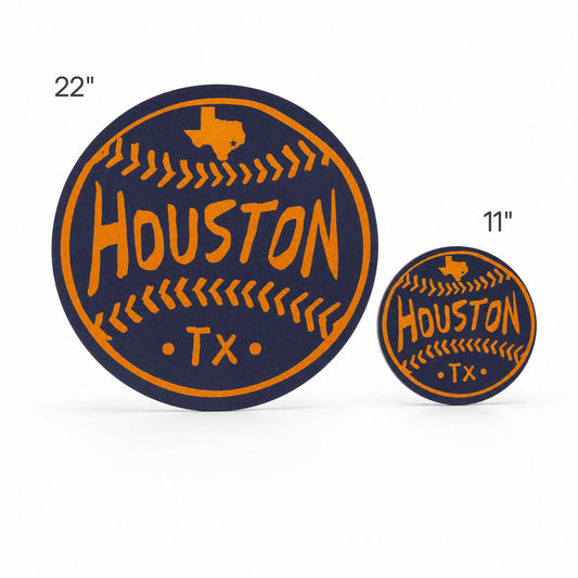 Houston Navy Baseball Wood Wall Art