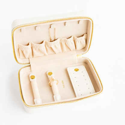 Two-Tone Vegan Leather Travel Jewelry Case
