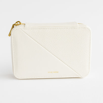 Two-Tone Vegan Leather Travel Jewelry Case