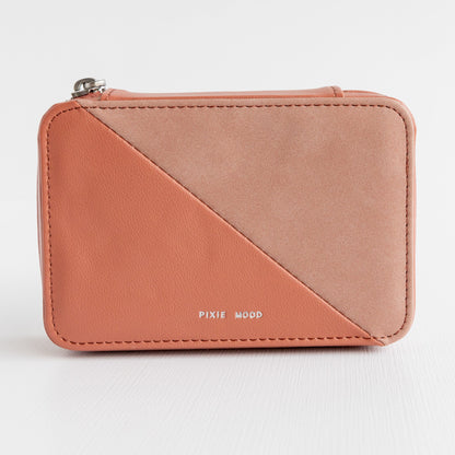 Two-Tone Vegan Leather Travel Jewelry Case