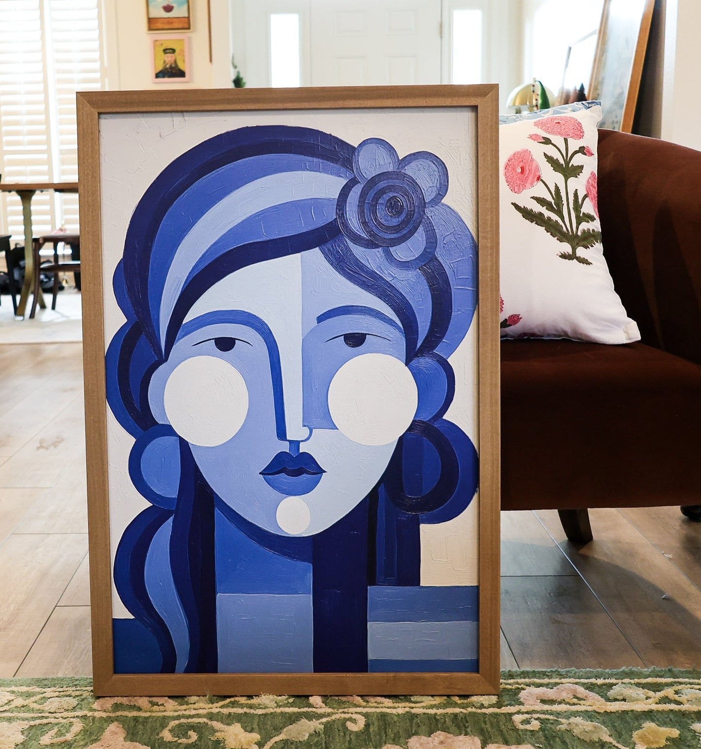 Blue Muse – 20x30 Almond Wood Frame with Acrylic