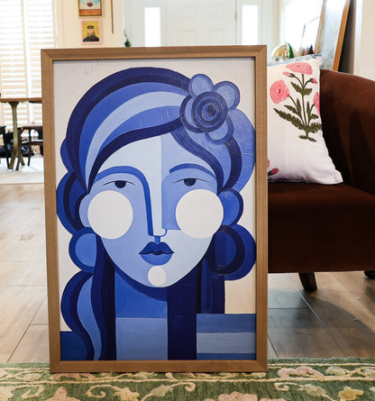 Blue Muse – 20x30 Almond Wood Frame with Acrylic