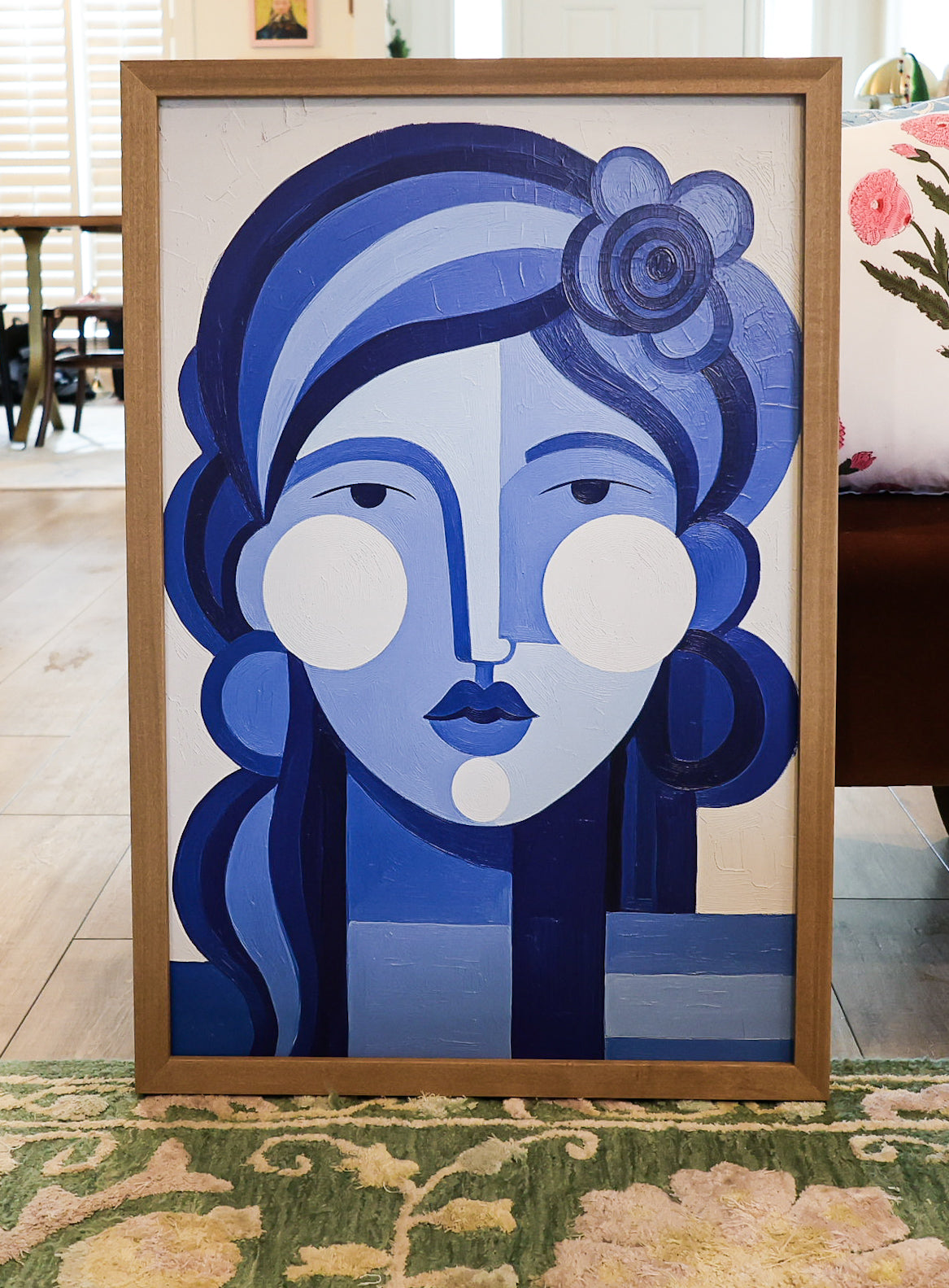 Blue Muse – 20x30 Almond Wood Frame with Acrylic