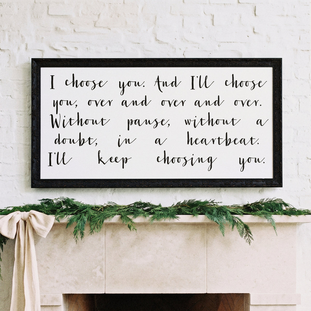 I Choose You framed art, Country Rustic Black frame, XL, detail photo