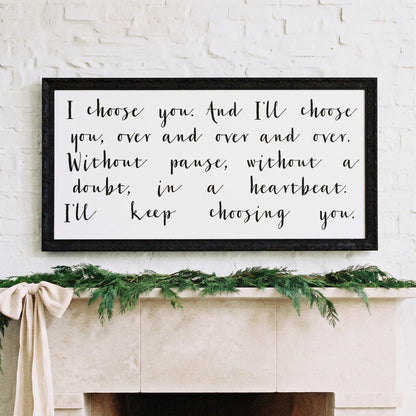 I Choose You framed art, Country Rustic Black frame, XL, detail photo