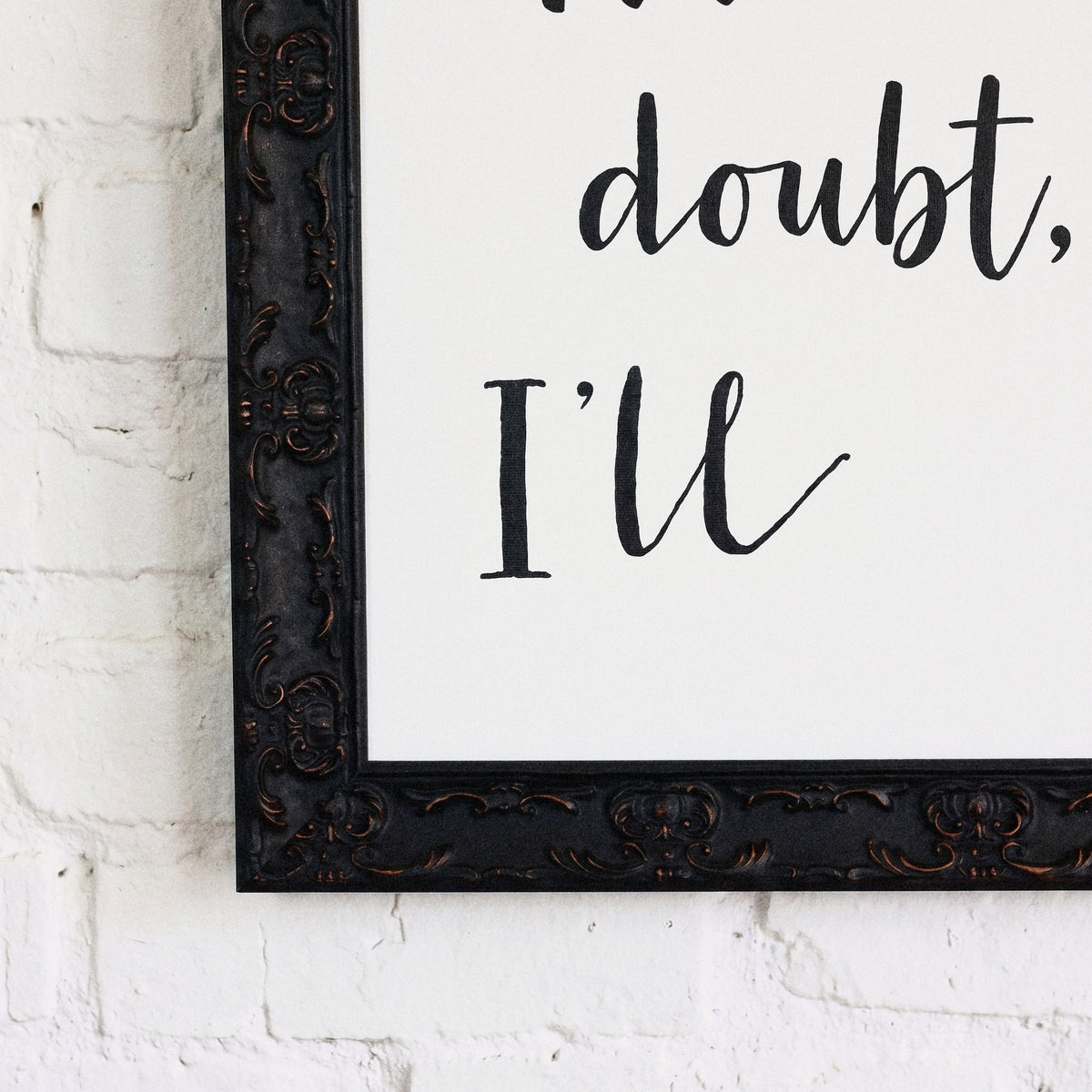 I Choose You framed art, Country Rustic Black frame, XL, frame close-up
