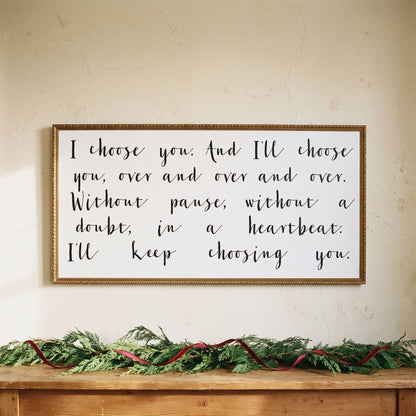 I Choose You framed art, Frosted Gold frame, XL, detail photo