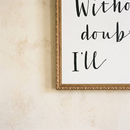 I Choose You framed art, Frosted Gold frame, XL, frame close-up
