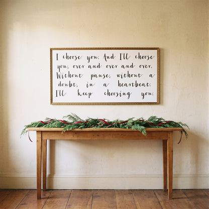 I Choose You framed art, Frosted Gold frame, XL, lifestyle photo