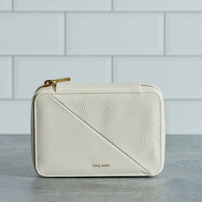 Two-Tone Vegan Leather Travel Jewelry Case