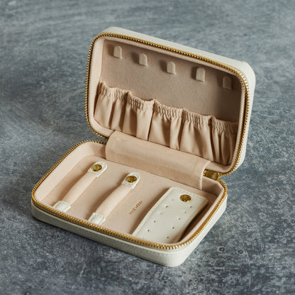 Two-Tone Vegan Leather Travel Jewelry Case