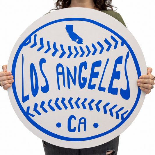 Los Angeles Baseball Wood Wall Art