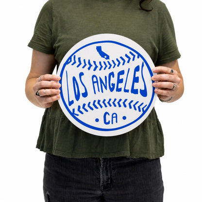Los Angeles Baseball Wood Wall Art