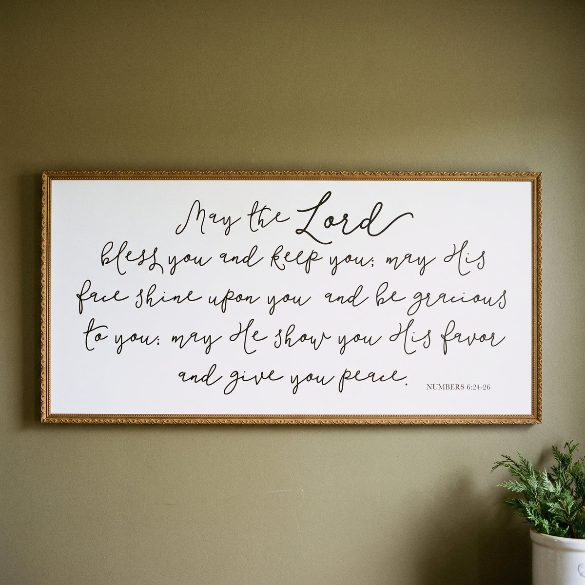 Numbers framed art, Frosted Gold frame, XL, detail photo