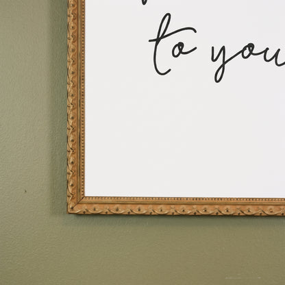 Numbers framed art, Frosted Gold frame, XL, frame close-up