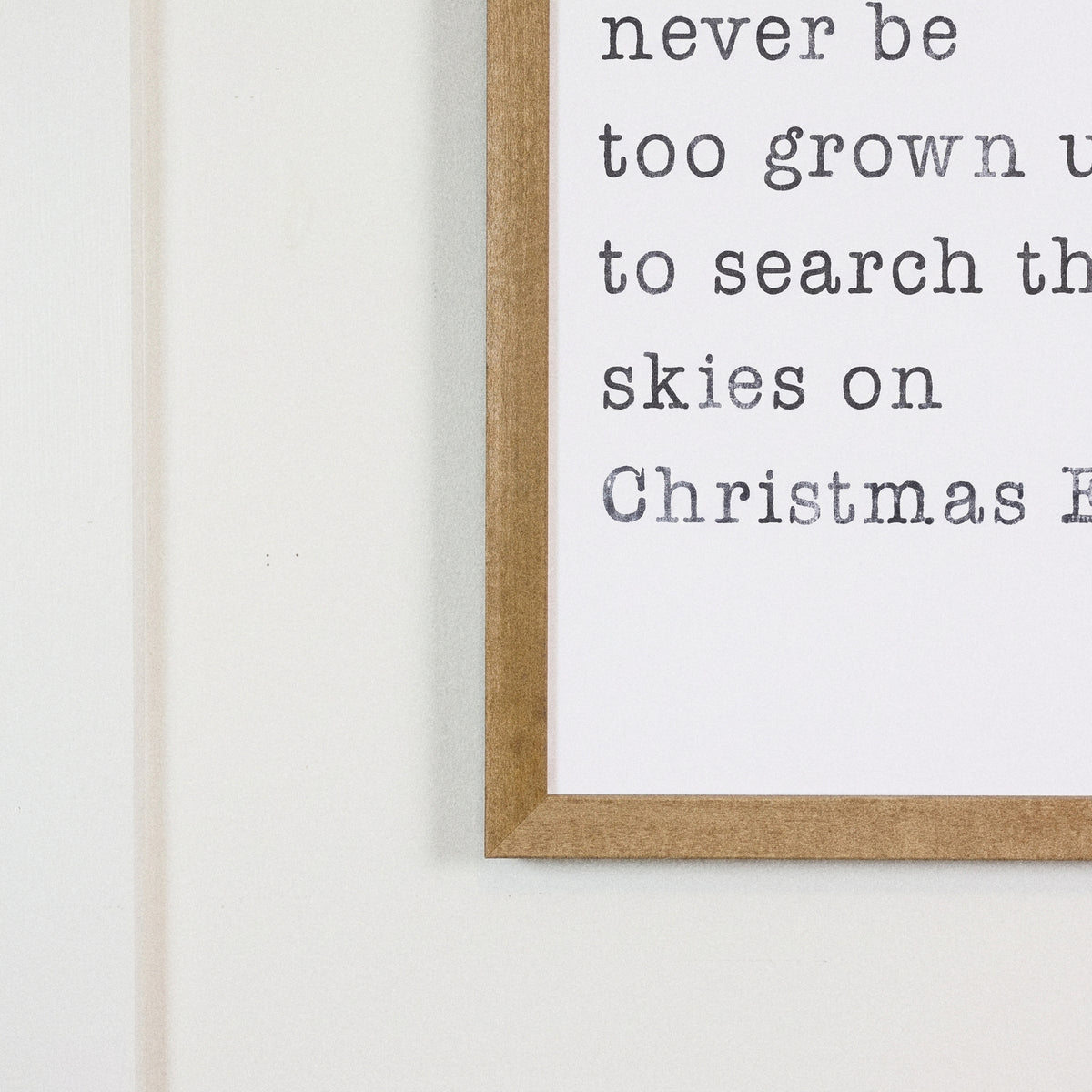 Christmas Eve Skies framed art, Almond frame, M, frame close-up