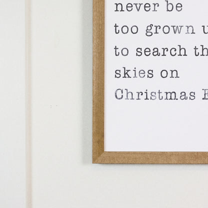 Christmas Eve Skies framed art, Almond frame, M, frame close-up