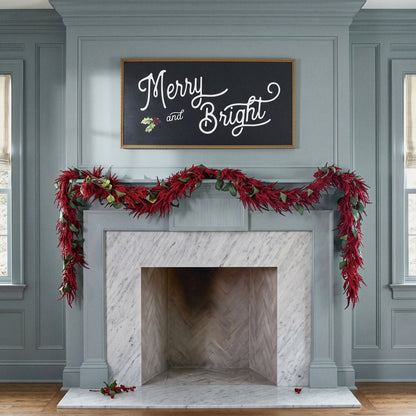 Merry & Bright framed art, Frosted Gold frame, XL, lifestyle photo