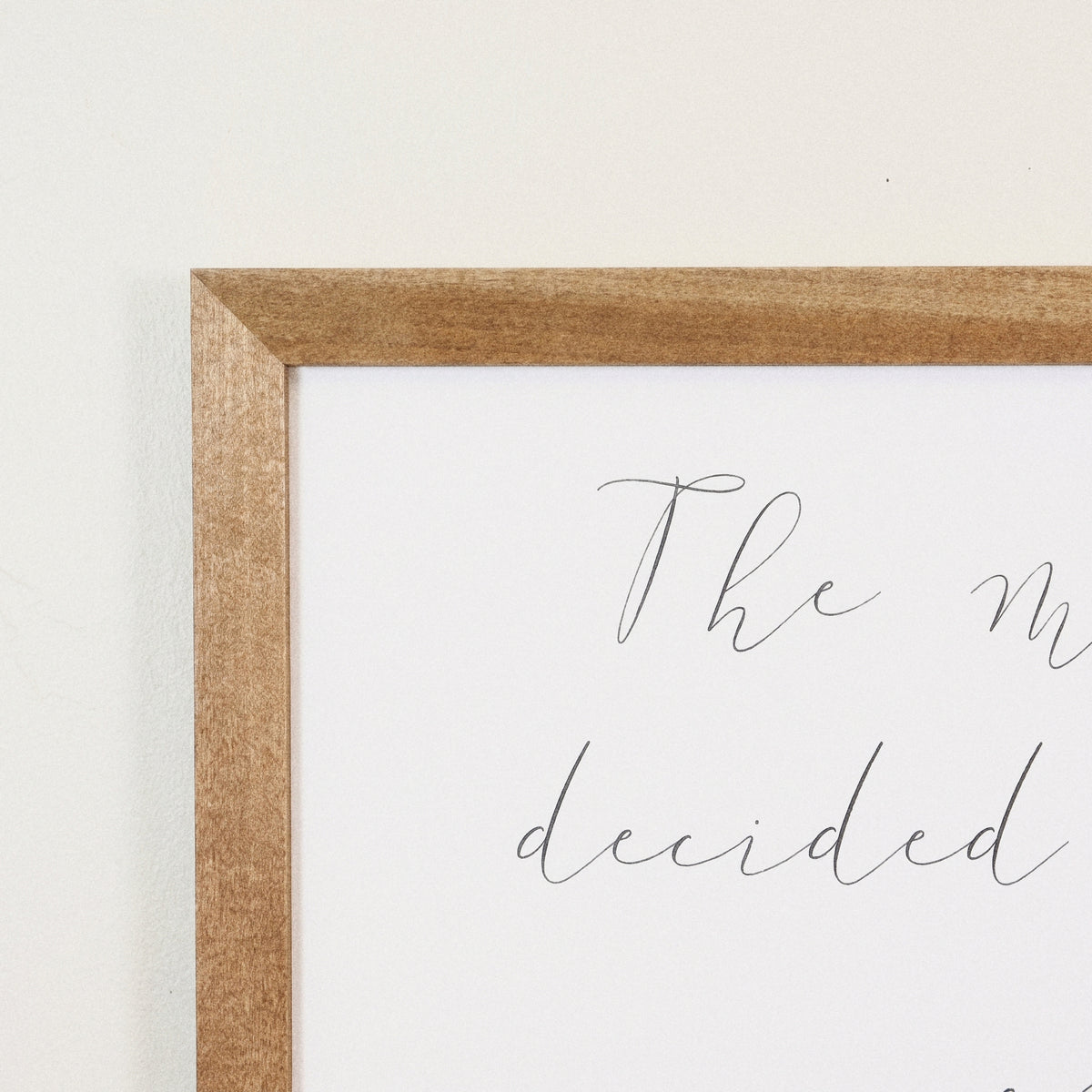 Most Wonderful Thing framed art, Almond frame, L, frame close-up